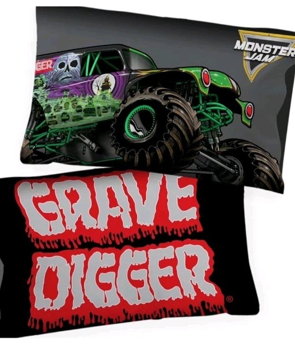 2 Monster Jam Grave Digger Pillowcase Standard Size Bedding Home Decor